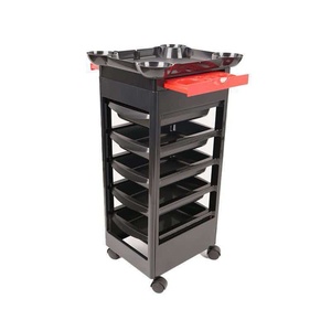 <b>Black</b> PP Salon <b>Trolley</b> Hairdressing Beauty Cart with 5 Drawers 1 Tray 4 Wheels Modern Storage Furniture - Product Image 3