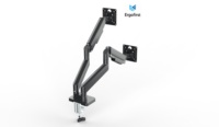 Nouveauté : Support de bras double pour écran PC en alliage d'aluminium réglable avec inclinaison à 90 degrés et compatibilité 32 pouces