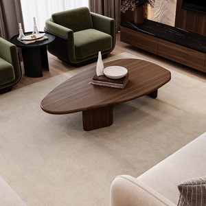 Fábrica al por mayor muebles modernos para el hogar minimalista de lujo <span class=keywords><strong>120</strong></span> <span class=keywords><strong>cm</strong></span> mesa de centro de nogal de madera con almacenamiento para la Mesa de la sala de estar