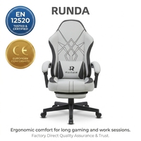 Chaise de jeu ergonomique inclinable et pivotante avec hauteur réglable et revêtement en tissu