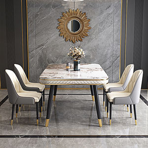 Mesa de <span class=keywords><strong>comedor</strong></span> con patas de Metal minimalista nórdica con tapa de mármol, muebles de <span class=keywords><strong>comedor</strong></span>, juego de mesa de cena, 4 <span class=keywords><strong>6</strong></span> <span class=keywords><strong>sillas</strong></span> - Product Image 4