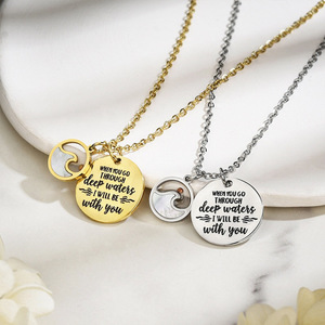 Collares de Semillas de Mostaza con Corazón de Fe en Varios Estilos |   Fe en la Montaña y Texto Inspirador |   Cadena de Acero Inoxidable con Baño de Oro PVD - Product Image 6