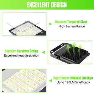 Projecteur LED 300W 5000K 100-277VAC, projecteur extérieur étanche, super lumineux, pour les chantiers de construction - Product Image 6