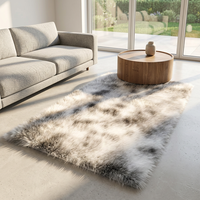 Tapis moelleux en fausse peau de mouton moderne et doux Tapis en peluche en fausse fourrure à cheveux longs Chambre à coucher Chevet Décoration intérieure Tapis de sol en polyester