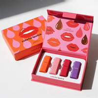 Caja de Embalaje de Lápiz Labial con Logotipo de Diseño Personalizado, Juego de Lápiz Labial Cosmético, Caja de Brillo Labial, Caja de Lápiz Labial