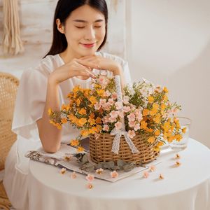 ช่อดอกยิปโซฟิลลาประดิษฐ์ CallaFloral สีขาว ชมพู ส้ม ทำจากโพลีเอสเตอร์ สำหรับตกแต่งงานแต่งงาน สไตล์ INS งานฝีมือนำเข้า - Product Image 1