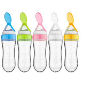 <span class=keywords><strong>Biberon</strong></span> en silicone de 90ml pour céréales pour bébés en gros avec cuillère - Product Image 1