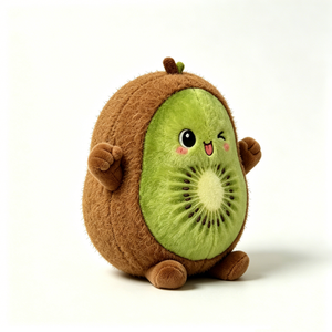 Peluche de kiwi, animal de peluche de fruta, almohada de kiwi tropical, juguete de kiwi partido, decoración de comida novedosa, verde adorable - Product Image 1
