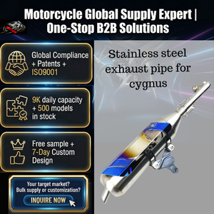 Tubos de escape de escape para motocicleta Geometry Custom Racing Scooter Hero para CYGNUS <span class=keywords><strong>V3</strong></span> con placa antiescaldaduras de colores - Product Image 1