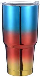 Vaso de acero inoxidable de doble pared con revestimiento holográfico cromado de 900 ml (30 oz), OEM, venta al por mayor, libre de BPA. - Product Image 2