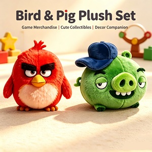 Nuovo Prodotto di Alta Gamma: Peluche Morbido e Carino a Tema Gioco Angry Birds Rosso, Regalo per Bambini, Ideale per Macchine Acchiappa-Giocattoli - Product Image 5