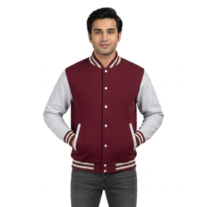 Customized College Baseball Varsity <b>Jacket</b> for <b>Men</b> <b>Thin</b> Stand Collar Front Logo Winter Wear Streetwear Fashion - Product Image 1