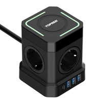 Adaptateur de voyage intelligent universel pour la maison intelligente, prise de courant avec protection contre les surtensions, prise USB de charge sans fil
