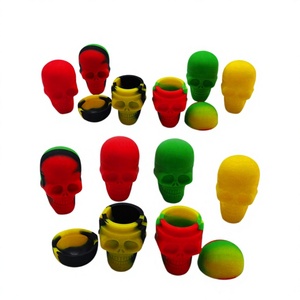 Para Suministro Transfronterizo: Caja de Almacenamiento Portátil de Silicona con Forma de Calavera de 15ml, Antipolvo, para Cera de Narguile y Accesorios E-Narguile - Product Image 1