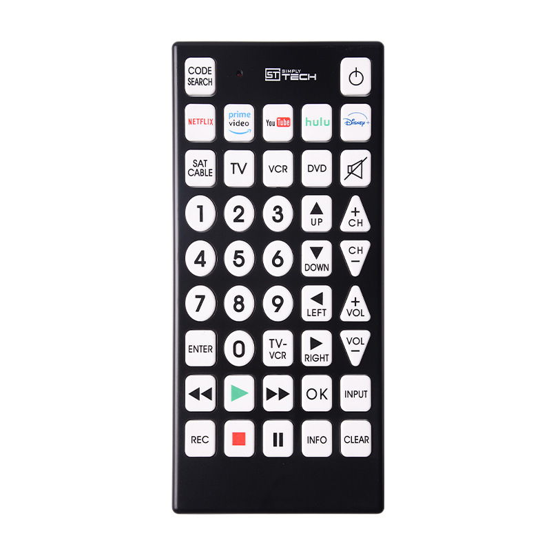 Factory Supply New Large Button Universal <strong>Remote</strong> Control with Rolling <strong>Code</strong> & Fixed <strong>Code</strong> for <strong>TV</strong> DVD VCR OEM ODM Custom Wholesale