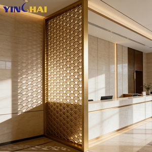 Modern Design Stainless Steel Room Divider <strong>Screen</strong> Floor to Ceiling Partition with Laser Cut Finish Customizable Sizes - Product Image 4