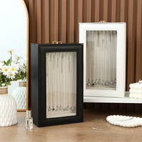 Boîte de rangement verticale minimaliste pour colliers, en cuir PU, avec tiroir coulissant, pour bijoux et pendentifs, vente directe usine, personnalisable
