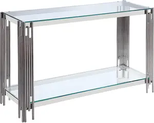 Table de Console Artmax industrielle style Vintage, avec tabouret haut, Table tv et plateaux en marbre gris