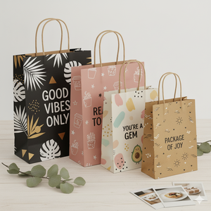 Muestra Gratuita, Bolsa de Papel Kraft con Impresión Flexográfica de Logotipo Personalizado, Bolsa de Papel para Regalos, Ropa y Compras, Hecha a Medida para Vestidos - Product Image 2