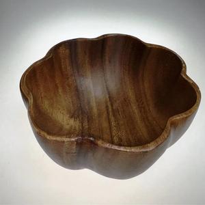 Saladier en bois personnalisé de vente chaude bol de service rond imprimé émaillé en bois multicolore pour servir à la maison de mariage - Product Image 3
