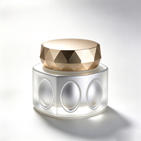 Ensemble de flacons et pots en verre givré pour soins de la peau, 30/50g, 10/40/100/120ml, emballage cosmétique personnalisé avec pompe dorée pour lotion, sérum, crème