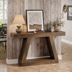 Mesa Consola Estilo Rústico con Estante de Almacenamiento de Madera para Entrada, Sofá, Pasillo, Sala de Estar, Muebles de Fábrica, Venta al por Mayor, Personalizado OEM - Product Image 3