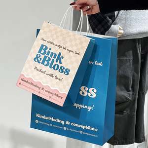 Sacs en papier kraft personnalisés, imprimés sur mesure, recyclables, biodégradables et écologiques pour vêtements, shopping et plats à emporter - Product Image 2