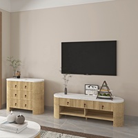 Console multimédia noire de luxe moderne pour le salon, meubles en bois avec support TV, meuble TV pour le salon