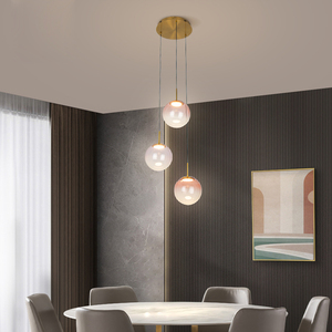 Lampe à <span class=keywords><strong>boule</strong></span> <span class=keywords><strong>de</strong></span> verre suspendue pour bar <span class=keywords><strong>de</strong></span> restaurant nordique, simple et créative, café, verre dégradé, lustre pour mariage, hôtel - Product Image 2