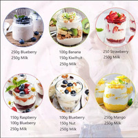 Yaourtière en plastique 12 tasses avec écran LCD et fonction réfrigérateur, pour confiture maison, crème glacée, pouding et petit-déjeuner, modèle transfrontalier