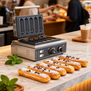 Profesyonel dereceli elektrikli Waffle makinesi süt sopa ve Hot Dog Waffle üretimi için yapışmaz kaplı gıda mahkemeleri için Ideal - Product Image 5