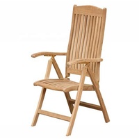 Madison Modern High Back Liegender Freizeit stuhl Luxus Teakholz Klapp Patio Gartens tuhl für Outdoor Camping Dining Parks