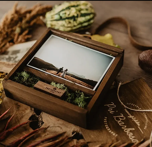 Vintage Wood <strong>Keepsake</strong> <strong>Memory</strong> Engraved Gift <strong>Box</strong> USB <strong>Box</strong> Wedding Gift Photo <strong>Box</strong> with Sliding Lid - Product Image 3