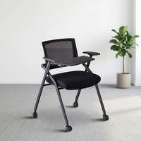 Chaise de conférence pliable en tissu avec tablette d'écriture, chaises de salle de conférence ergonomiques, chaises de conférence pour hôtel