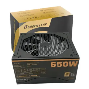 GreenLeaf OEM/ODM 80 PLUS Bronze Fonte de alimentação para DC TO DC 600W 650W módulo Gaming PC ATX fonte de alimentação