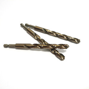 Foret hélicoïdal à lame argentée, tige hexagonale, finition dorée, pour perçage de métaux, en acier rapide plaqué cobalt - Product Image 3