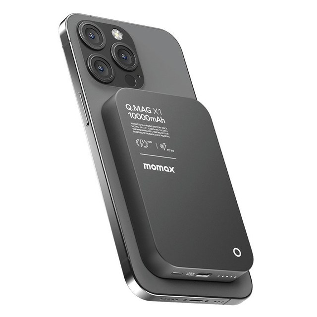 MOMAX Q.MAG X1 10000mAh Cell Phone Power Bank Portable Magnetic Wireless Charger External Phone Battery