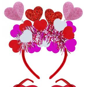 Bandeau en forme de cœur pour la Saint-Valentin pour femmes, en <span class=keywords><strong>feutre</strong></span> et plastique, paillettes brillantes, accessoires photo pour fête - Product Image 4