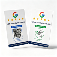 NFC Google Bewertungskarte PVC CR80 Digitales Kundenfeedback-Tool Tippen-Scannen-Bewertungsanfrage-Karte für Geschäftsmarketing und -werbung