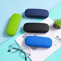 Étui à lunettes en cuir PU et métal, coque rigide, forme ovale ou rectangulaire, boîte de rangement pour lunettes, logo personnalisé, étui à lunettes de soleil multicolores