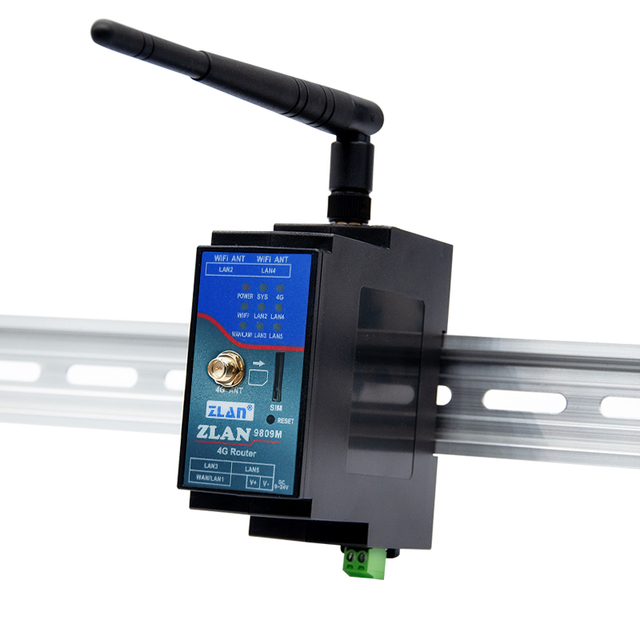Industrial 4G LTE Modem with SIM Card Guide Rail and Router Communication & Networking Product ZLAN9809M-E