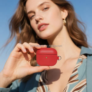 Elegante Funda Protectora para Auriculares de Cuero PU Reciclado para <span class=keywords><strong>AirPods</strong></span> 4, Accesorio Práctico - Product Image 3