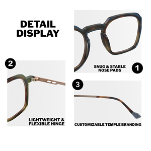 Armações de Óculos de Luxo Unissex de Alta Qualidade, Óculos Ópticos de Acetato Quadrados, Feitos à Mão, Nova Chegada, Óculos com Logotipo Personalizado - Product Image 3