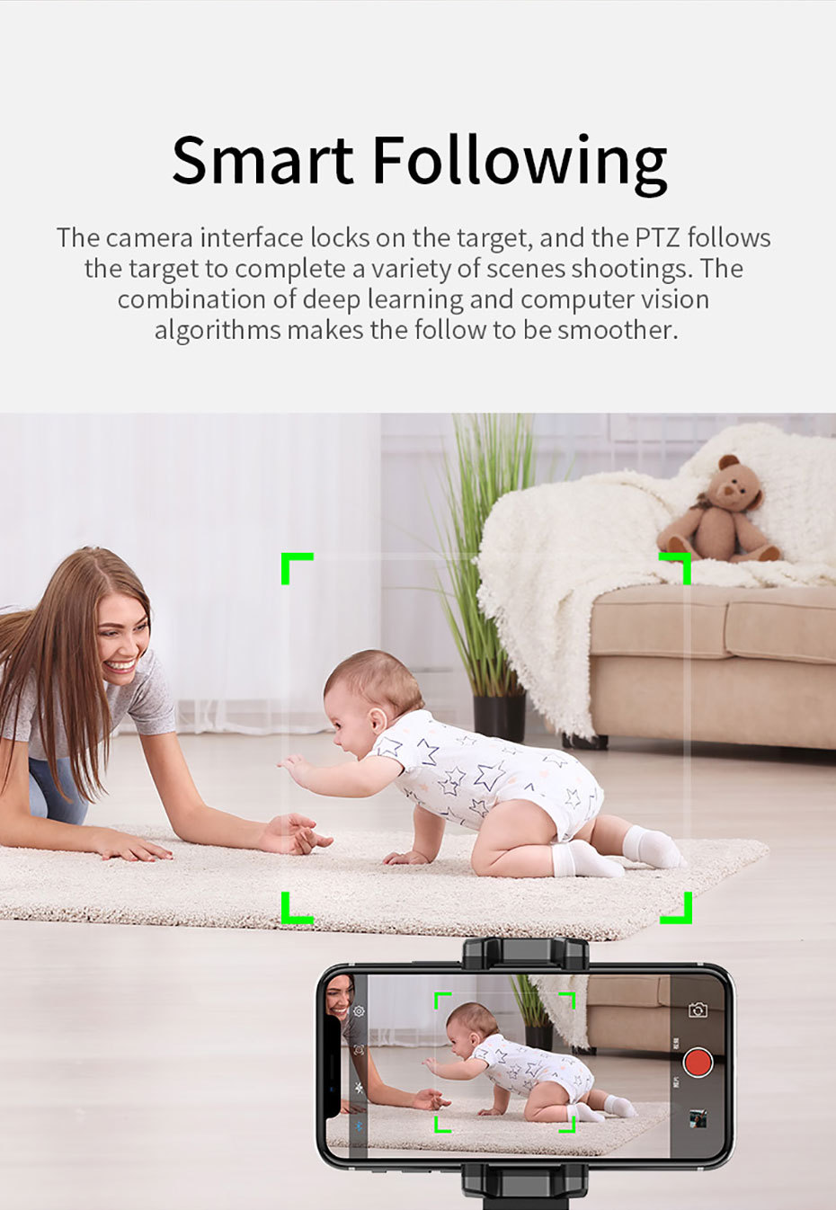 Xiaomi-support de suivi d'objets, pour appareil photo, tout-en-un, Rotation automatique, pour Selfie