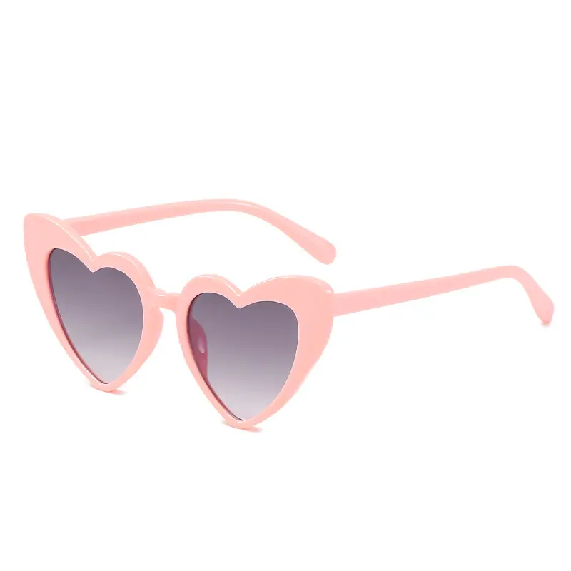 En gros Mignon Coloré Étroite Cat Eye UV400 Amour En Forme de Coeur lunettes de Soleil Pour Enfants