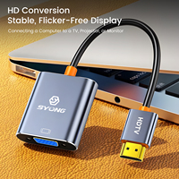 Adaptateur HDMI vers VGA SYONG, convertisseur vidéo 1080P60HZ (mâle vers femelle) pour ordinateur portable, moniteur TV, projecteur, câble de connexion plaqué or
