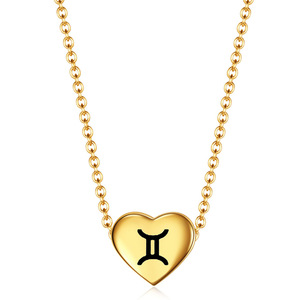 Heart Shape Taurus <b>Constellation</b> Pendant 18K Gold Plated Zinc Alloy <b>Necklace</b> For Daily Wear Gift Jewelry - Product Image 5