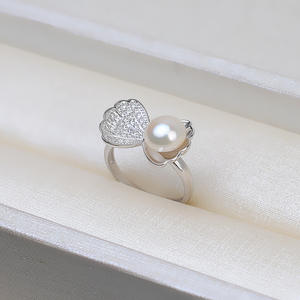 Bague ouverte en argent S925 pour femmes, 5-7 perles, accessoires de bijoux DIY, plateau vide et produit semi-fini 215 - Product Image 4