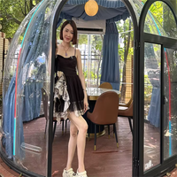 Maison préfabriquée complète pour jardin extérieur, cadre en aluminium d'hiver, maison à bulles transparente en polycarbonate, tente à clous, dôme igloo