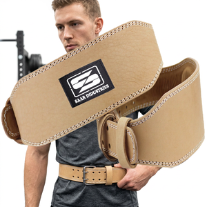 Entraînement de musculation, fitness, bodybuilding, ceinture de musculation robuste en cuir de vache véritable, antidérapante, avec boucle réglable, grande taille - Product Image 1